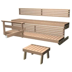 Laudepaketti Harvia Formula 22 2200 mm suoralaude tervaleppä