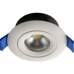 LED-alasvalo Airam Compact, Ø90x40mm, IP44, 7W/830, himmennettävä, suunnattava, valkoinen
