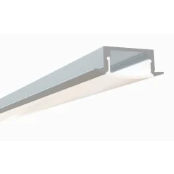 LED-asennuslista FTLIGHT Embed läpikuultava kansi 2000x23/17x8mm alumiini
