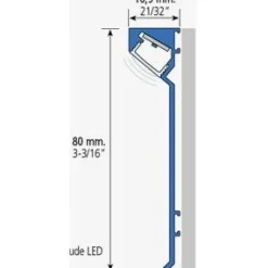 LED-jalkalistan sisäkulmapala Euroshrink I-320A, alumiini, mattahopea