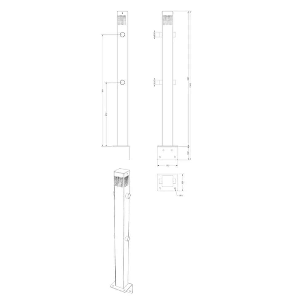 LED-kaidevalaisin laiturille Savorak, 99cm, rst, musta