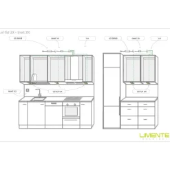 LED-kalustevalaisin Limente Flat 12 LUX 5 kpl + virtalähde valkoinen/musta