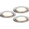LED-kalustevalaisinsetti Micro Line 3x4,5W Ø 65 mm 3 kpl harjattu teräs