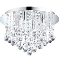 LED-kattovalaisin Eglo Almonte 8x3W Ø500x300 mm G9 IP44 himmennettävä kromi/kirkas