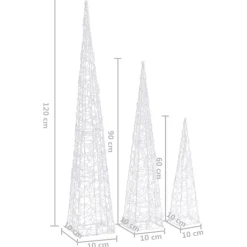 LED-koristevalokartiosarja akryyli 60/90/120 cm eri värejä