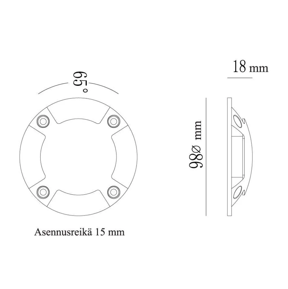 LED-laiturivalaisin FTLIGHT Marina IV, 1.5W, 24V, IP67, musta alumiini, eri vaihtoehtoja