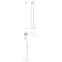 LED-laiturivalaisin Savorak, 99cm, pistorasialla, rst, musta