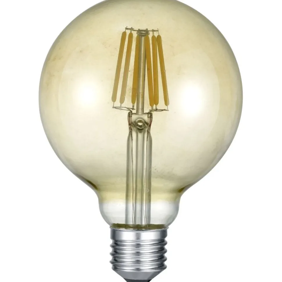 LED-lamppu Trio E27 filament globe 6W 600lm 2700K ruskea