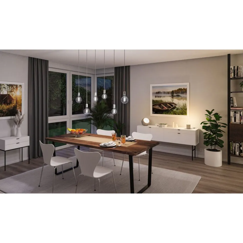 LED-älylamppu Paulmann Smart Home Zigbee 3.0 Globe, G125, E27, 600lm, 7,5W, filamentti, säädettävä värilämpötila, himmennettävä, kulta