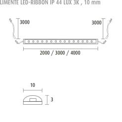 LED-nauha Limente LED-Ribbon LUX 192 lediä/m IP44 3000K eri kokoja