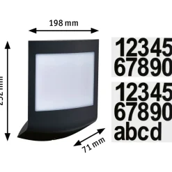 LED-numerovalaisin liike- ja hämärätunnistimella Paulmann Padea, Smart Home Zigbee 3.0, RGBW+, IP44, antrasiitti