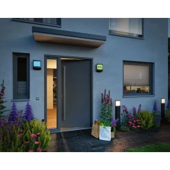 LED-numerovalaisin liike- ja hämärätunnistimella Paulmann Padea, Smart Home Zigbee 3.0, RGBW+, IP44, antrasiitti