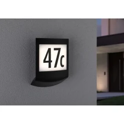 LED-numerovalaisin liike- ja hämärätunnistimella Paulmann Padea, Smart Home Zigbee 3.0, RGBW+, IP44, antrasiitti