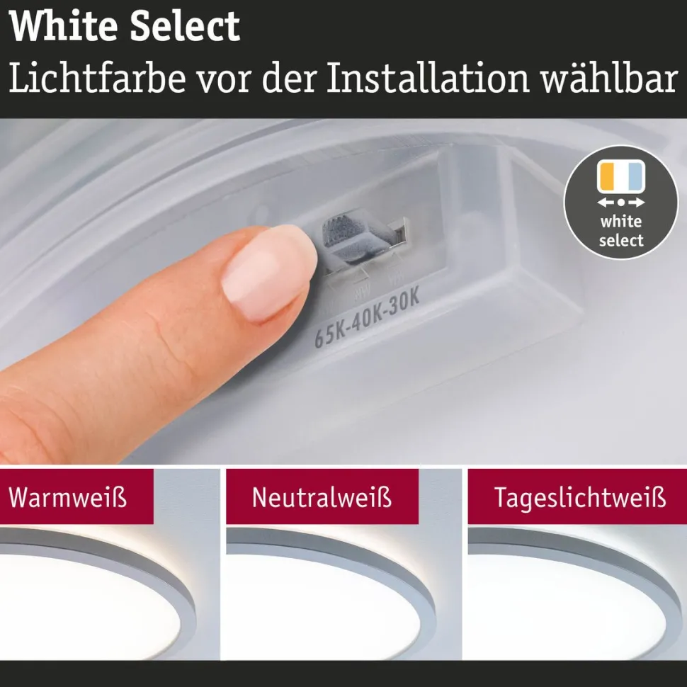 LED-paneeli Paulmann Atria Shine, pyöreä, IP44, 3000-6500K, eri kokoja