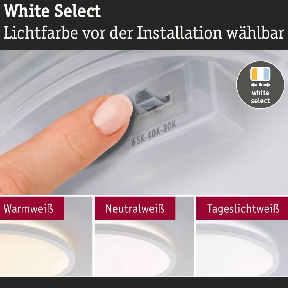 LED-paneeli Paulmann Atria Shine, pyöreä, IP44, 3000-6500K, eri kokoja