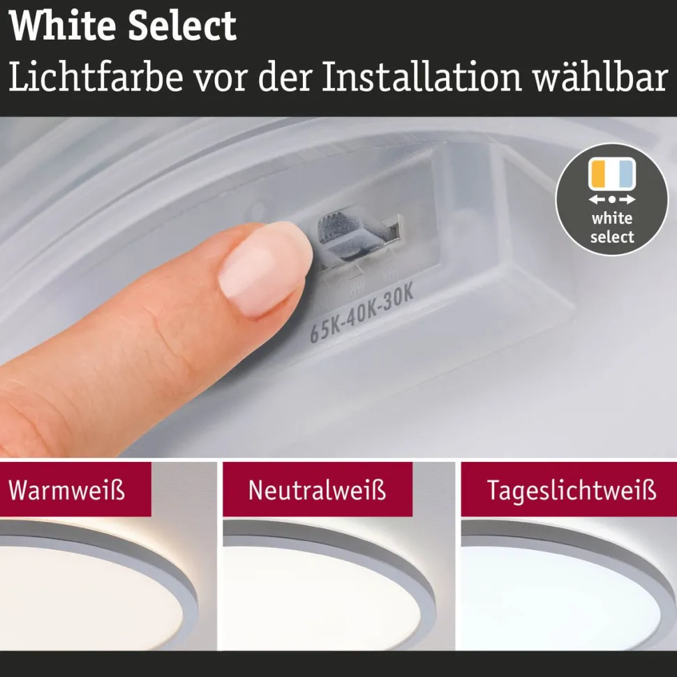 LED-paneeli Paulmann Atria Shine, pyöreä, IP44, 3000-6500K, eri kokoja