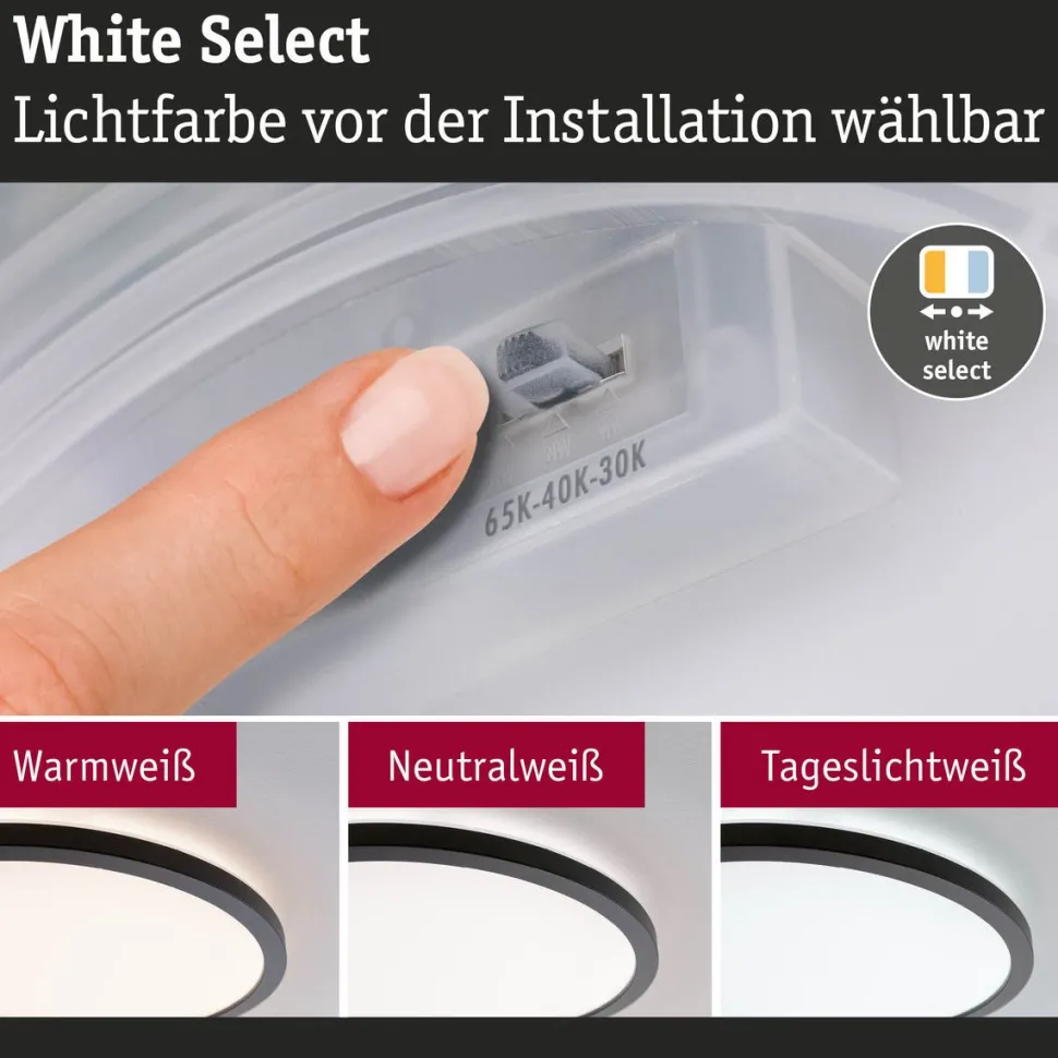 LED-paneeli Paulmann Atria Shine, pyöreä, IP44, 3000-6500K, eri kokoja