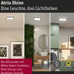 LED-paneeli Paulmann Atria Shine, kulmikas, IP44, 3000-6500K, eri kokoja