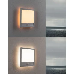 LED-paneeli ulkokäyttöön Paulmann Lamina, IP44, 25x25cm, liiketunnistin, hämärätunnistin, säädettävä värilämpötila, eri värejä