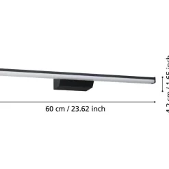 LED-peilivalaisin Eglo Regello-z connect.z 60cm, säädettävä värilämpötila, himmennettävä, IP44, seinään tai peilikaapin päälle