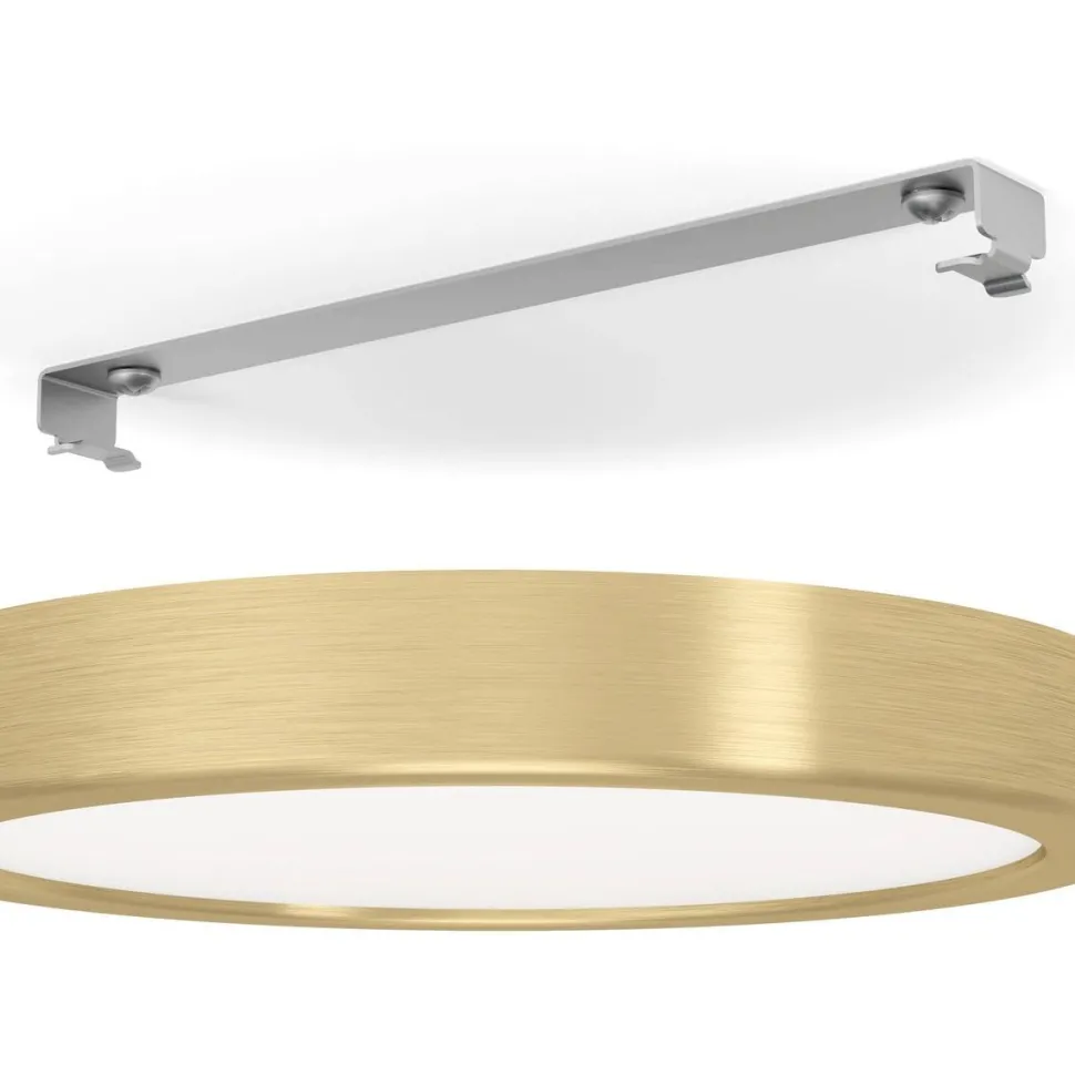 LED-Plafondi Eglo Fueva 5 harjattu messinki/valkoinen pyöreä eri kokoja