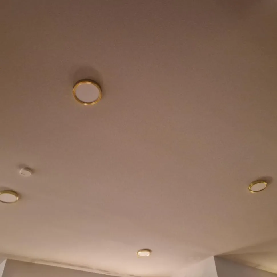 LED-Plafondi Eglo Fueva 5 harjattu messinki/valkoinen pyöreä eri kokoja