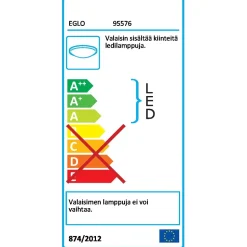 LED-plafondi Eglo Nerini Ø315mm valkoinen kristalli 95576