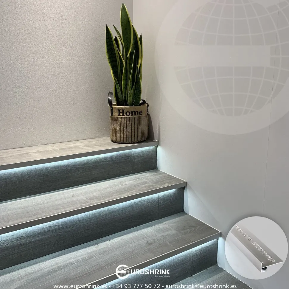 LED-porraslistan päätypala Euroshrink F-305A, alumiini, mattahopea