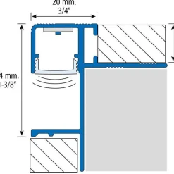 LED-porraslistan ulkokulmapala Euroshrink E-306A, alumiini, eri värejä