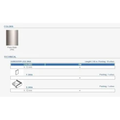 LED-porraslistan ulkokulmapala Euroshrink E-305A, alumiini, mattahopea