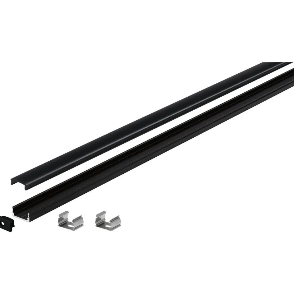 LED-profiili diffuusorilla Paulmann Base, musta, eri kokoja