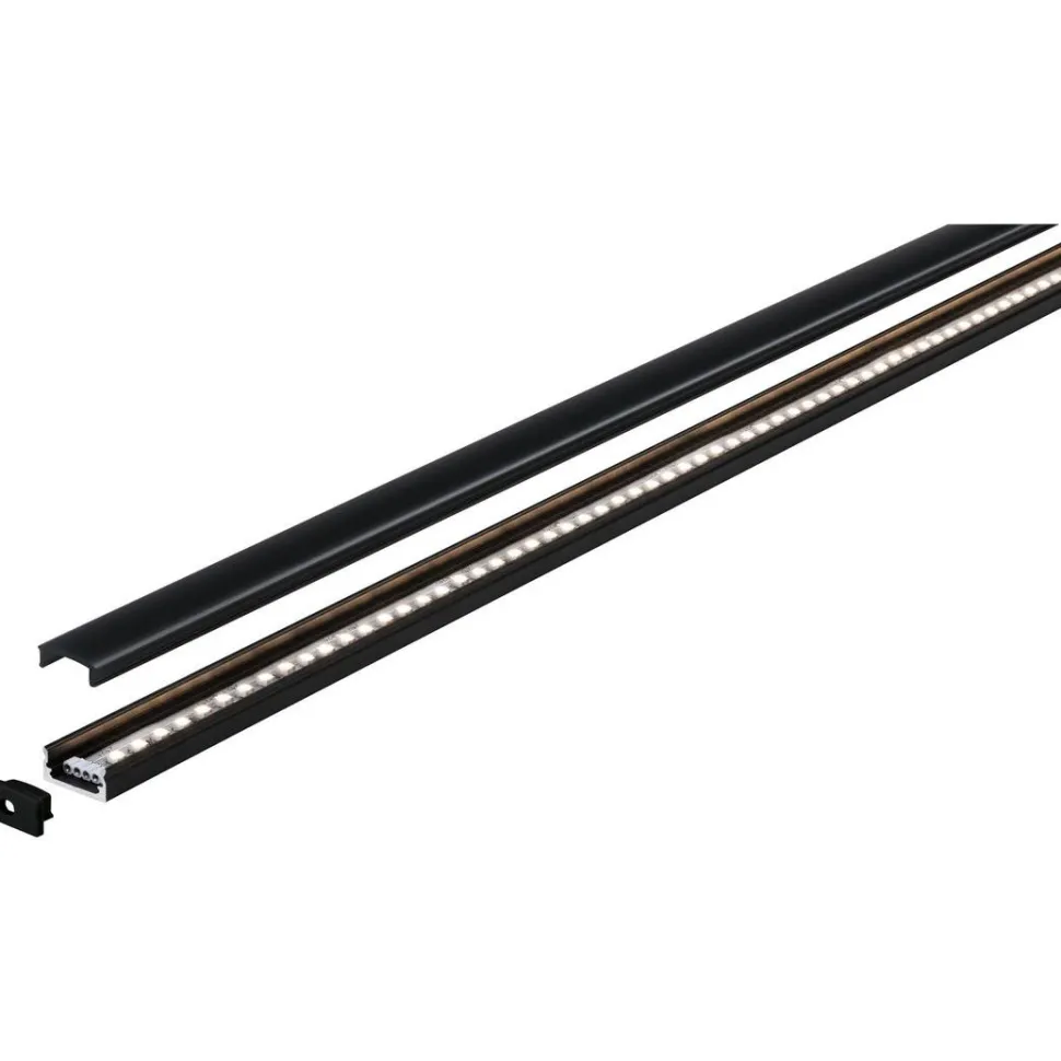LED-profiili diffuusorilla Paulmann Base, musta, eri kokoja