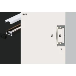 LED-profiili diffuusorilla Paulmann Base White, musta/valkoinen, eri kokoja
