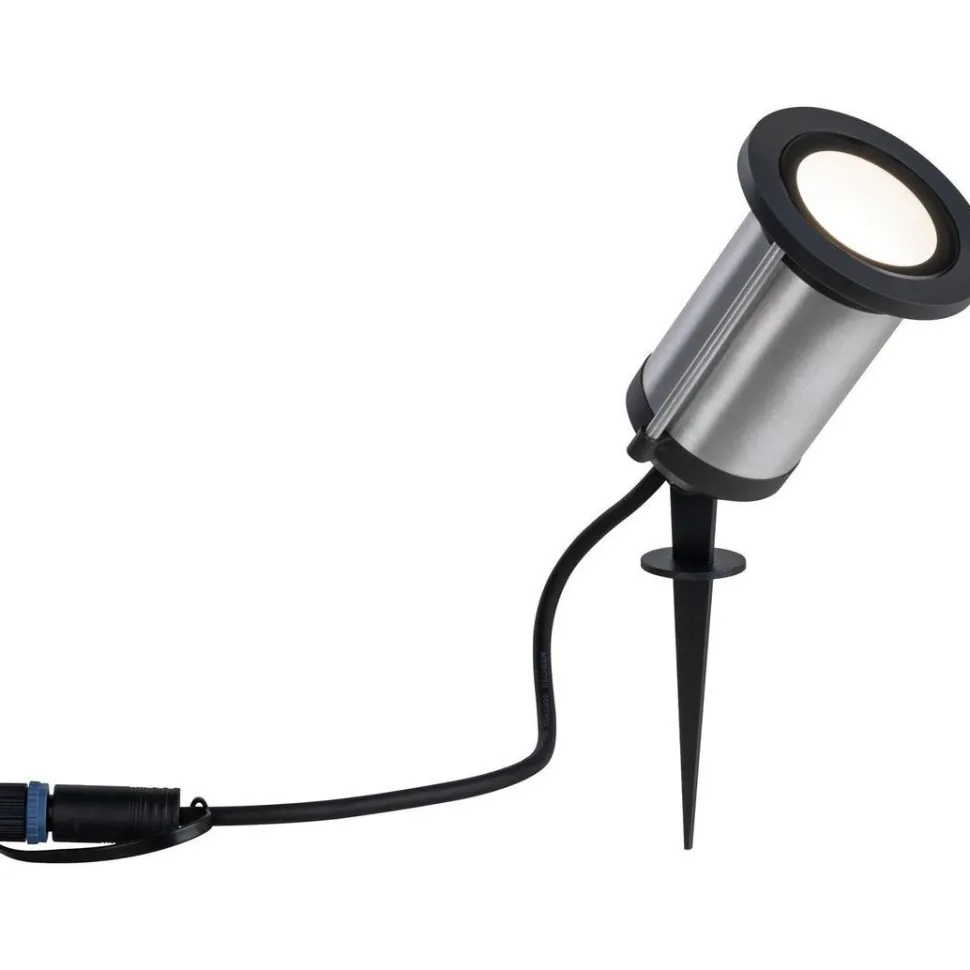 LED-puutarhaspotti Paulmann Plug & Shine Classic, IP65, 3000K, antrasiitti