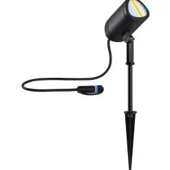 LED-puutarhaspotti Paulmann Plug & Shine Shira, Smart Home Zigbee 3.0, IP65, RGBW+, antrasiitti