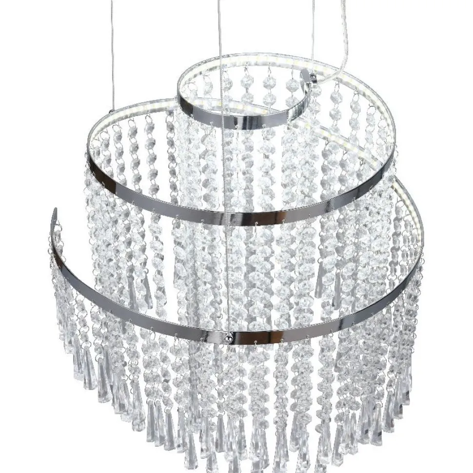LED-riippuvalaisin Trio Pomp, 38cm, kromi/kirkas