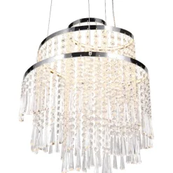 LED-riippuvalaisin Trio Pomp, 38cm, kromi/kirkas