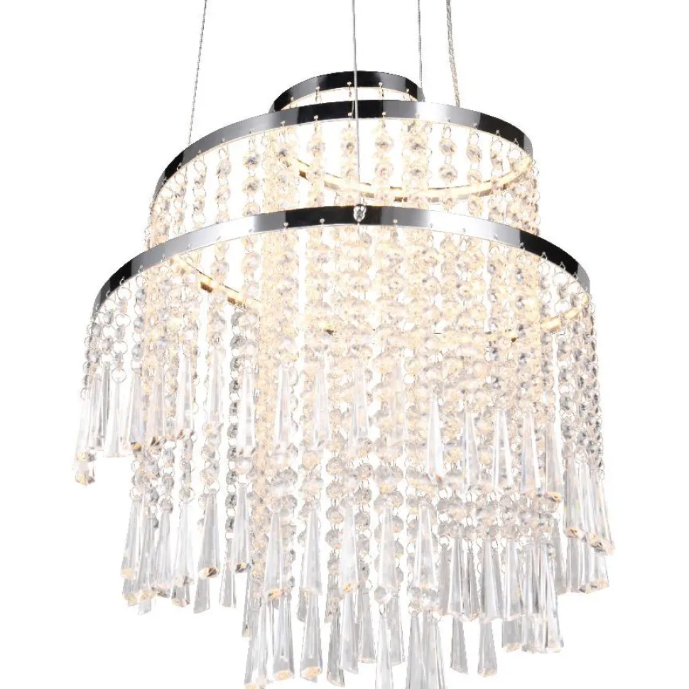 LED-riippuvalaisin Trio Pomp, 38cm, kromi/kirkas