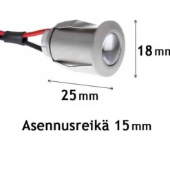 LED-saunavalaisin Highline Sauna+ 1x3W alumiini lisäosa settiin