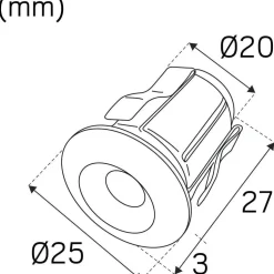 LED-saunavalaisinsetti Hide-a-lite Heatspot G2 2700K teräs