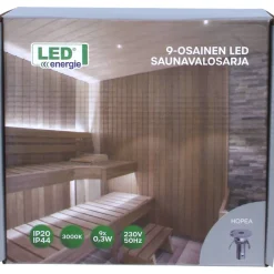 LED-saunavalosarja Led Energie, 9-osainen, hopea, teflon