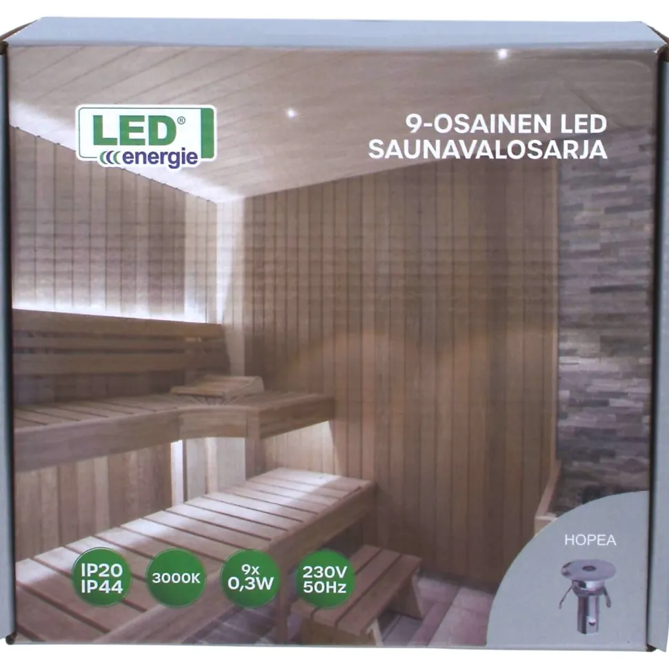 LED-saunavalosarja Led Energie, 9-osainen, hopea, teflon