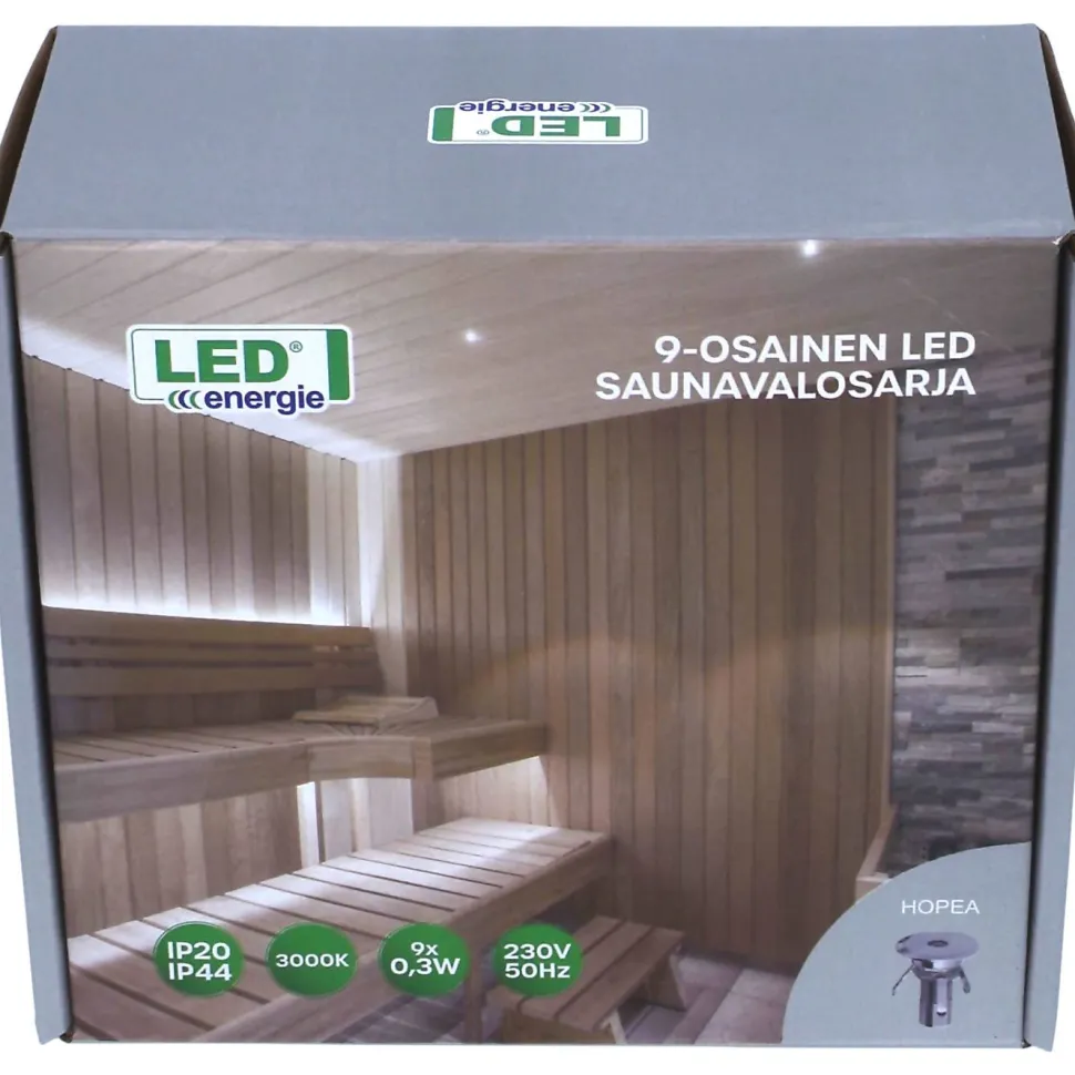 LED-saunavalosarja Led Energie, 9-osainen, hopea, teflon
