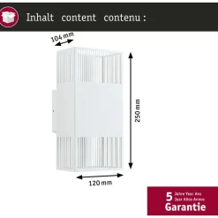 LED-seinävalaisin Paulmann Tharin, 120x104mm, IP44, 3000K, 2x3.7W