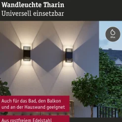 LED-seinävalaisin Paulmann Tharin, 120x104mm, IP44, 3000K, 2x3.7W