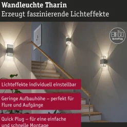LED-seinävalaisin Paulmann Tharin, 120x104mm, IP44, 3000K, 2x3.7W