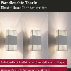 LED-seinävalaisin Paulmann Tharin, 120x104mm, IP44, 3000K, 2x3.7W