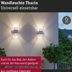 LED-seinävalaisin Paulmann Tharin, 120x104mm, IP44, 3000K, 2x3.7W