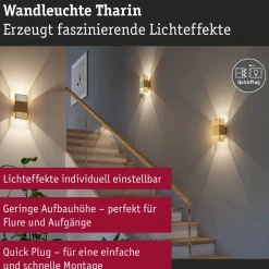 LED-seinävalaisin Paulmann Tharin, 120x104mm, IP44, 3000K, 2x3.7W