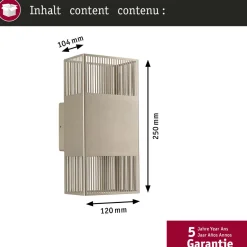 LED-seinävalaisin Paulmann Tharin, 120x104mm, IP44, 3000K, 2x3.7W
